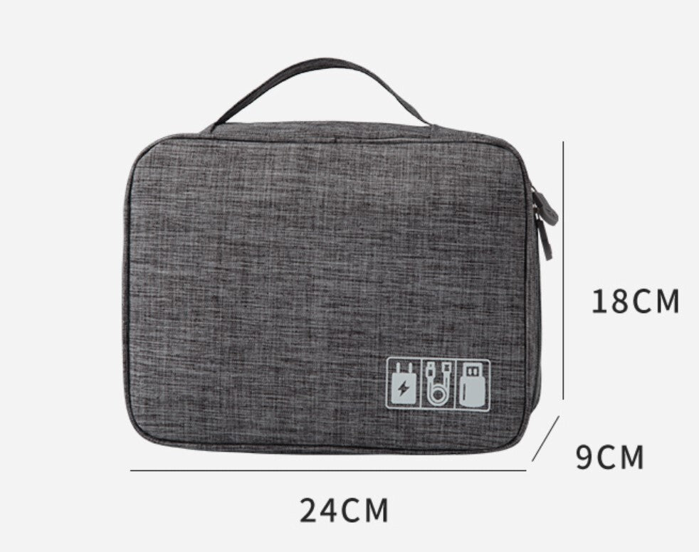 Charging cable storage bag, accessories storage bag, large-capacity storage bag, wire storage bag, multi-grid storage, travel storage bag