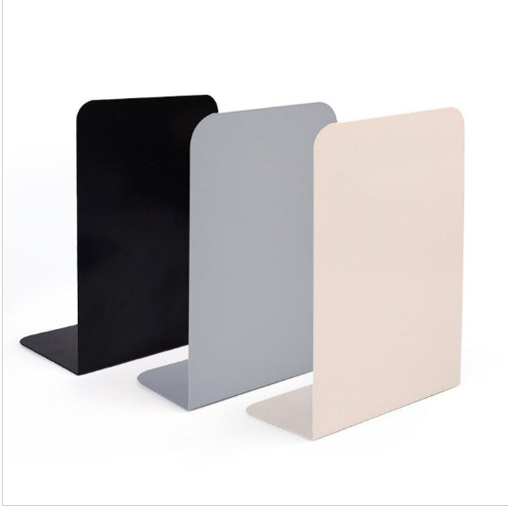 Unprinted style metal desk bookshelf black (set of 2 pieces) ︳Multi-color options︳Simple bookshelf file organizer ︳Desktop storage rack ︳Book storage bookends bookends file rack children's bookshelf reading bookshelf office stationery