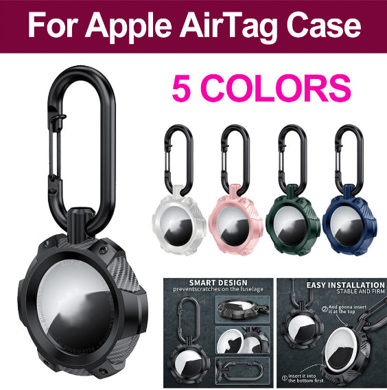 White - Suitable for AirTag protective cover TPU Apple airtags anti-lost keychain pet ring