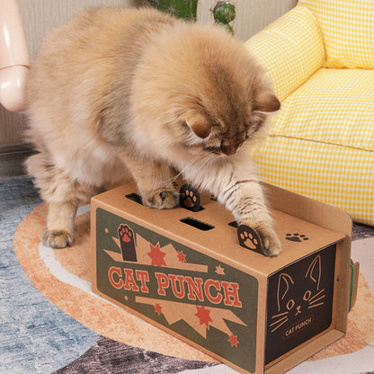 猫咪玩具打地鼠纸盒打地鼠机互动猫玩具自嗨宠物用品瓦楞纸电动玩具