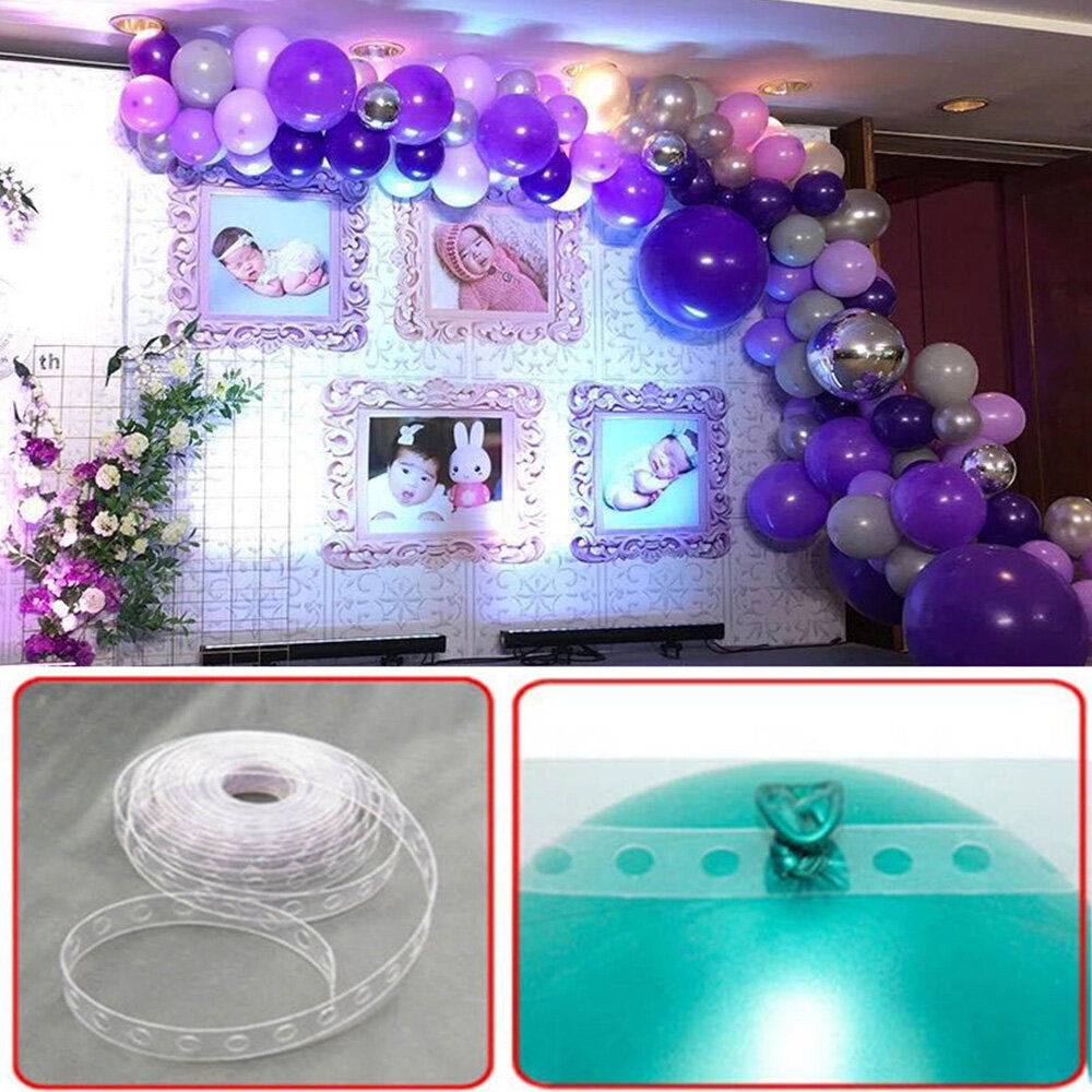 Single hole 5 meters transparent balloon chain party wedding decoration balloon chain scene props buckle arch balloon arch ring production accessories