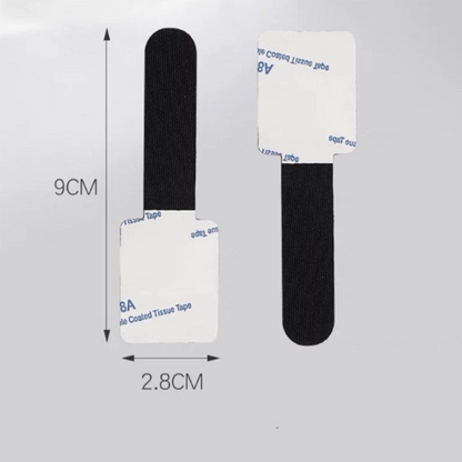 Multifunctional adhesive-backed devil felt wire storage and fixing straps (black) Desktop and wire storage
