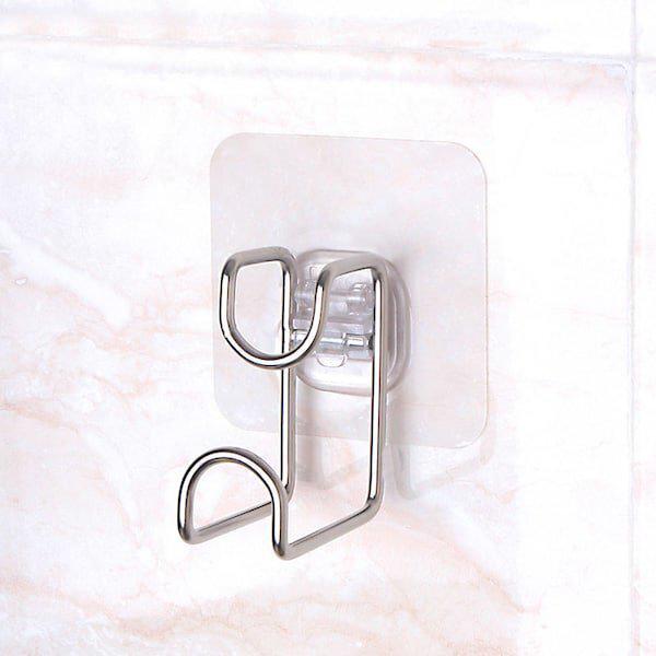 (2 Pcs) Stainless Steel Household Basin Hook / Strong Kitchen Bathroom Traceless Hook, Multipurpose Plug Cable Organizer Hook