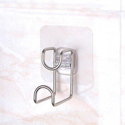 (2 Pcs) Stainless Steel Household Basin Hook / Strong Kitchen Bathroom Traceless Hook, Multipurpose Plug Cable Organizer Hook