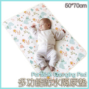 多功能防水隔尿墊 換片墊 防漏M墊 漏尿隔尿  (50*70cm) - 主圖款森林 嬰幼兒棉花隔尿墊卡通印花透氣舒適嬰兒車兒童床墊可洗月經姨媽墊