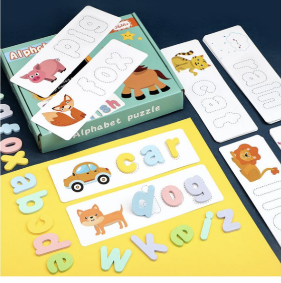 English teaching materials for young children, English Scrabble games for children, early childhood education training, wooden alphabet puzzles, early English enlightenment training, cognitive toys for boys and girls