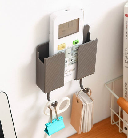 TV air conditioner remote control storage box wall hanging bedside mobile phone storage punch-free storage rack hook wall hanging rack