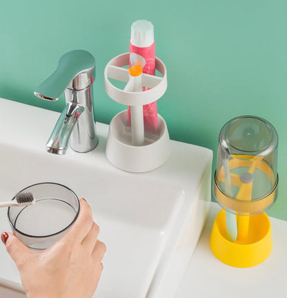 Creative toothbrush rack desktop wash cup set mouthwash cup holder portable travel toothbrush cup storage box