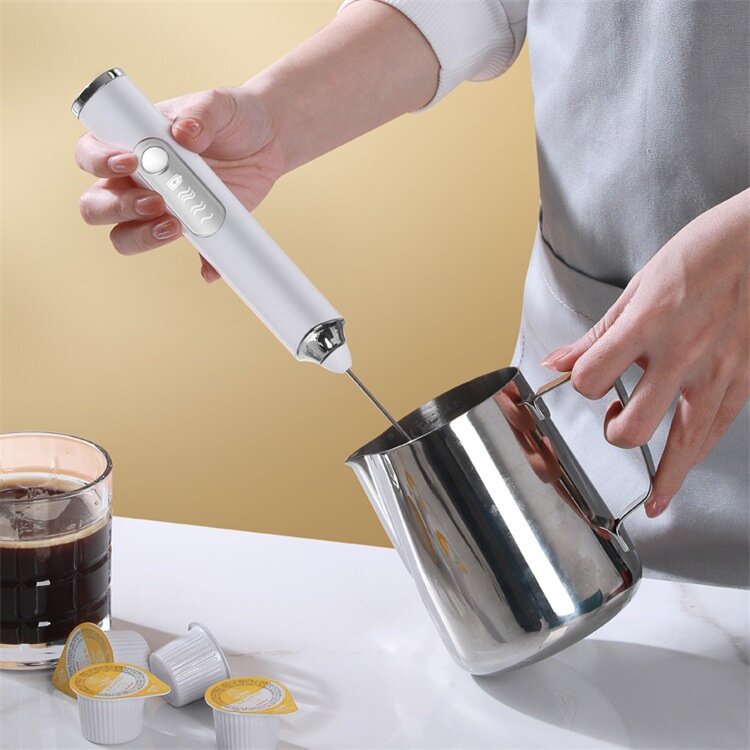Rechargeable milk frother, coffee blender, electric milk stirring stick, handheld frother, frother, latte art, small mini