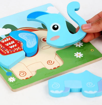 幼儿园儿童积木婴儿2-6岁宝宝早教启蒙益智男女孩立体拼图玩具大象3D拼图