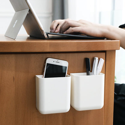 Remote control storage box, wall-mounted remote control holder, air conditioner remote control rack, wall-mounted, no-drill mobile phone box - Muji Style