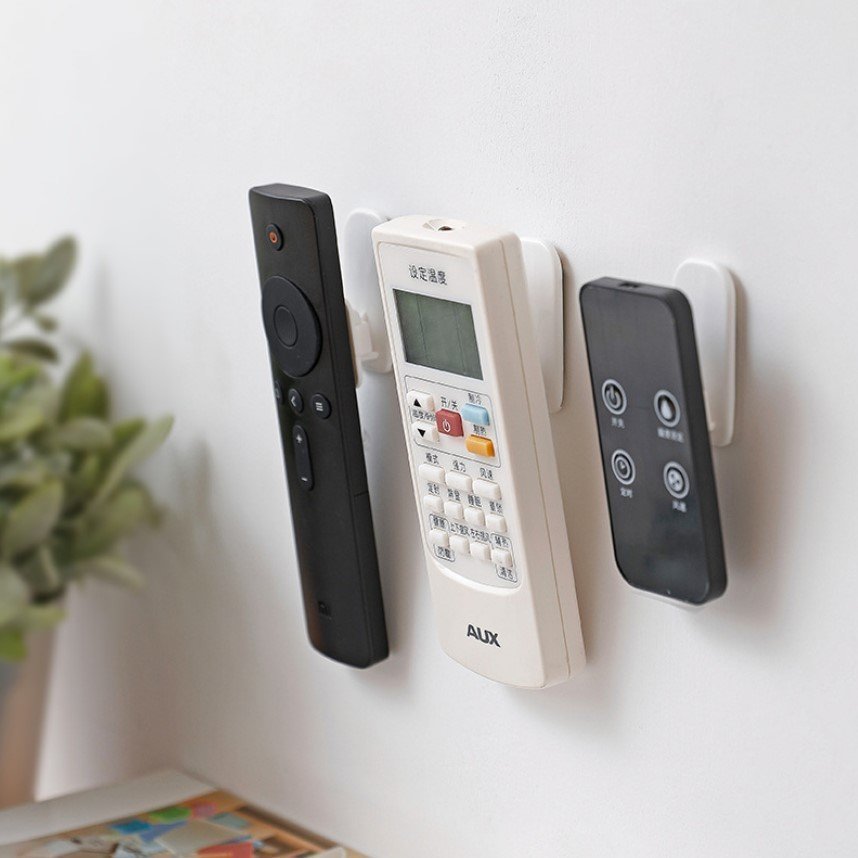 Remote control wall mount hooks (2 pairs) x 1 pack, Router and power strip wall mount hooks