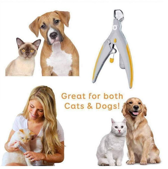 Pet nail clipper cat and dog nail clipper LED light magnifying glass anti-cutting blood line anti-splash