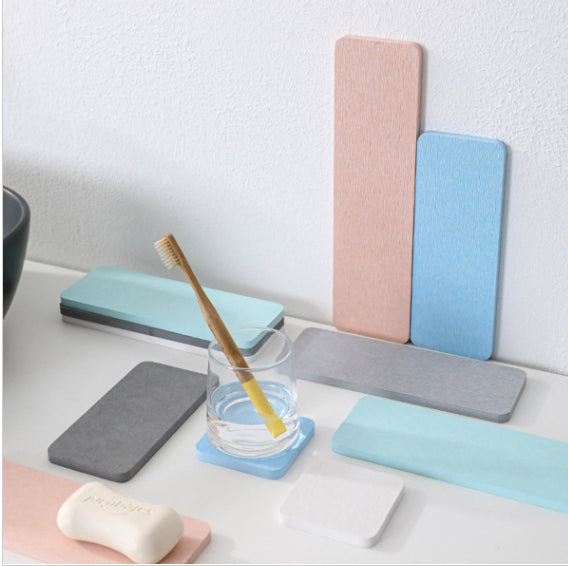 [Quickly absorb water] Diatomaceous earth coaster bathroom diatomaceous earth pad absorbent pad diatomaceous earth soap pad moisture-proof coaster quick-drying bathroom storage mat diatom mud toothbrush pad soap holder