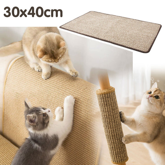 猫抓板猫抓垫猫咪玩具剑麻垫子耐磨猫玩具保护沙发磨爪垫30x40cm 除毛用品