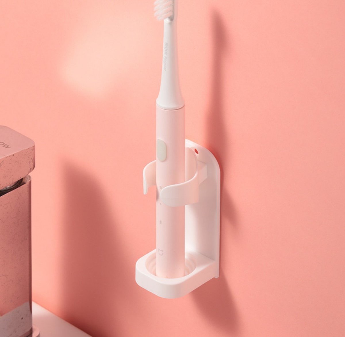 2PCS Punch-Free Japanese Style Simple Toothbrush Holder Wall-Mounted Suction Cup Storage Rack Muji Style Electric Toothbrush Wall Mount Punch-Free Toothbrush Holder Wall-Mounted Holder Suction Cup Storage Rack Bathroom Toothbrush Organizer Draining