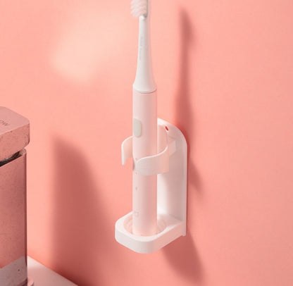 2PCS Punch-Free Japanese Style Simple Toothbrush Holder Wall-Mounted Suction Cup Storage Rack Muji Style Electric Toothbrush Wall Mount Punch-Free Toothbrush Holder Wall-Mounted Holder Suction Cup Storage Rack Bathroom Toothbrush Organizer Draining