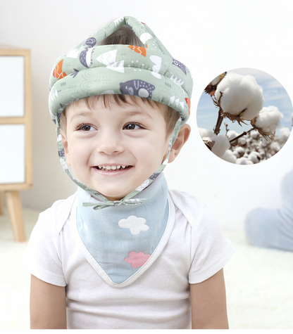 Baby head pillow, anti-fall artifact, head protection pad, summer anti-collision head learning to walk, baby all-season toddler hat, green forest toddler head pillow, ear protector