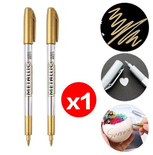 [1 pack] Gold metallic craft pen paint pen invitation sign sign pen signature greeting card famous pen ball pen