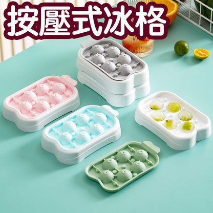 Press-type ice puck ice tray homemade ice cube grinder silicone ice puck mold-random color
