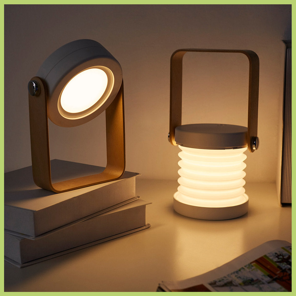 Creative deformable table lamp, foldable LED lantern, LED table lamp, camping charging room lamp, dual-purpose deformable table lamp, gift idea for Valentine's Day