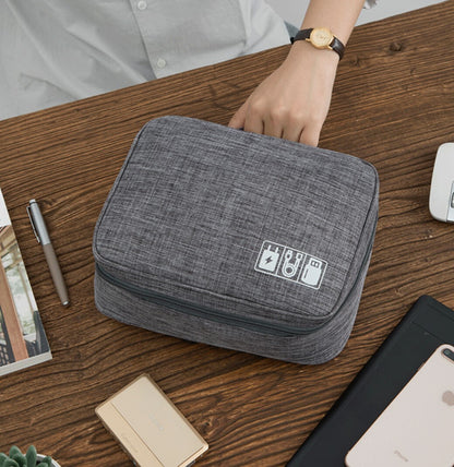 Charging cable storage bag, accessories storage bag, large-capacity storage bag, wire storage bag, multi-grid storage, travel storage bag