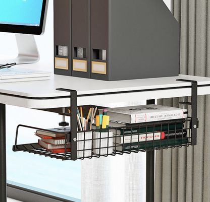 Under-the-desk cable management rack slot box router wireless wifi under-the-desk computer desk storage wire placement and plug-in punch-free desk and wire storage