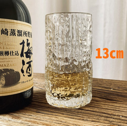 Household small fresh bark pattern glass water cup ins Nordic high-looking Internet celebrity juice cup milk drink cup water cup