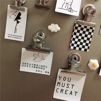 3x Magnetic Refrigerator Message Clip Refrigerator Door Magnetic Note Clip Magnet Note Message Clip (3 pieces in) Thousand Word Clip