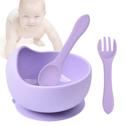 白色大理石紋 矽膠兒童餐具 寶寶吃飯訓練吸盤碗 矽膠吸盤兒童碗 幼兒學習碗 防滑吸盤碗 防打翻兒童碗 矽膠碗叉勺套裝