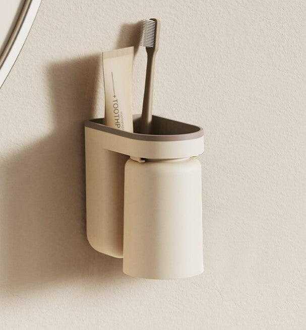 Toothbrush cup holder toothbrush holder cup holder toothbrush storage rack bathroom storage rack drain cup holder beige toothbrush holder