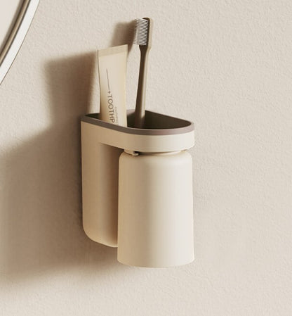 Toothbrush cup holder toothbrush holder cup holder toothbrush storage rack bathroom storage rack drain cup holder beige toothbrush holder
