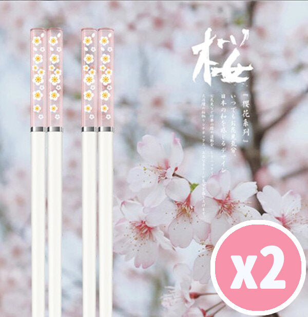 兩對 櫻花筷子北歐日式櫻花筷子-粉櫻花/白筷 2雙一套 聖誕新年 筷子 筷子架
