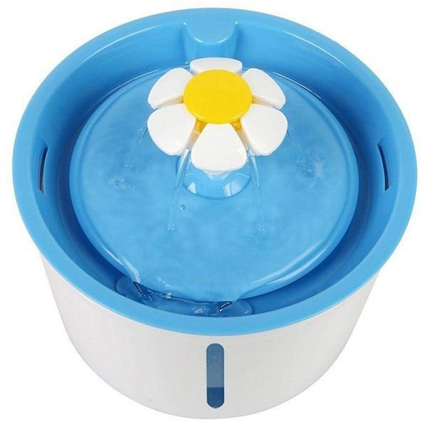 寵物智能飲水機 （藍色） 花朵噴泉流水 電動循環寵物飲水機飲水器