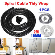 Black 10mm wire open type wrapped tube cable storage and cable organizer anti-bite wire bundle tube open winding tube wire storage and organization