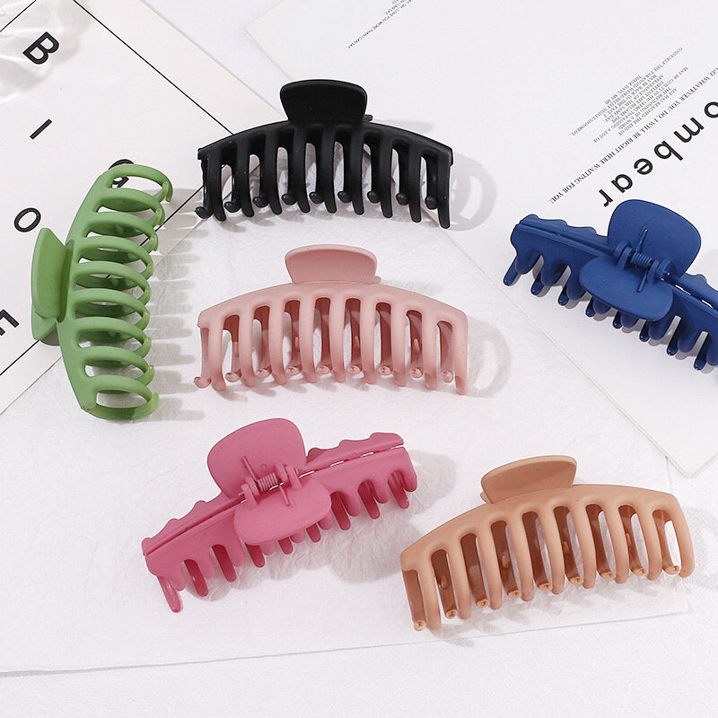 Large Frosted Hair Claw Clip, Jelly Color Shark Clip for Back of Head, Bun Hair Accessory