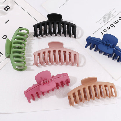 Large Frosted Hair Claw Clip, Jelly Color Shark Clip for Back of Head, Bun Hair Accessory