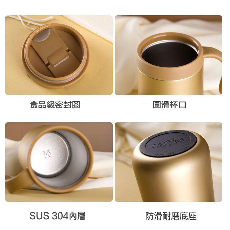 500ml Stainless Steel Vacuum Insulated Cup Fashionable Office Insulated Cup-Gold