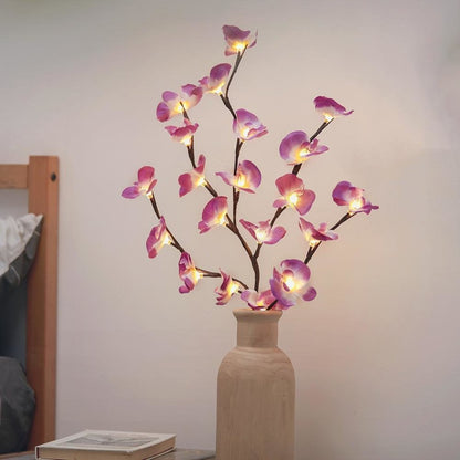 LED Imitation Orchid Lamp-Purple Indoor Decoration Phalaenopsis Orchid Lunar New Year Potted Orchid Lucky Fortune LED Bulb