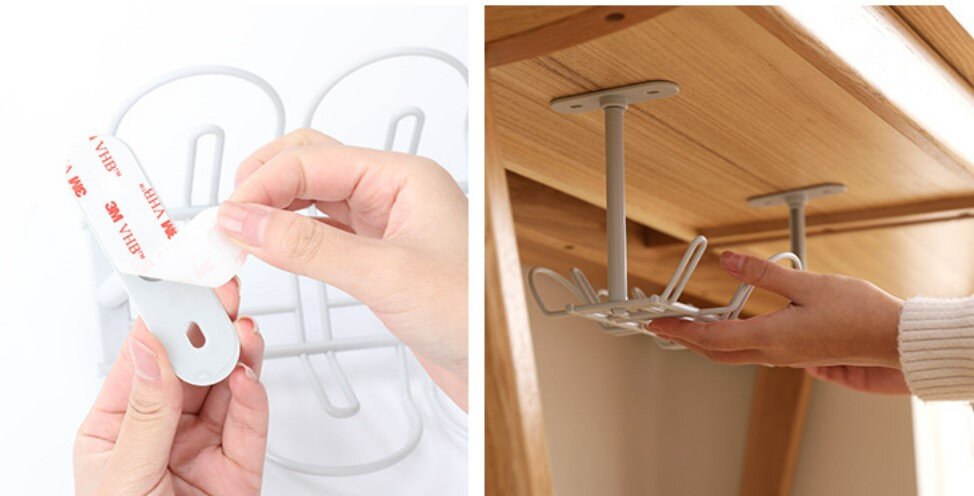 Under-the-table power cord plug-in storage rack drag line board compartment hanging basket layered rack plug-in board storage rack charging cable storage