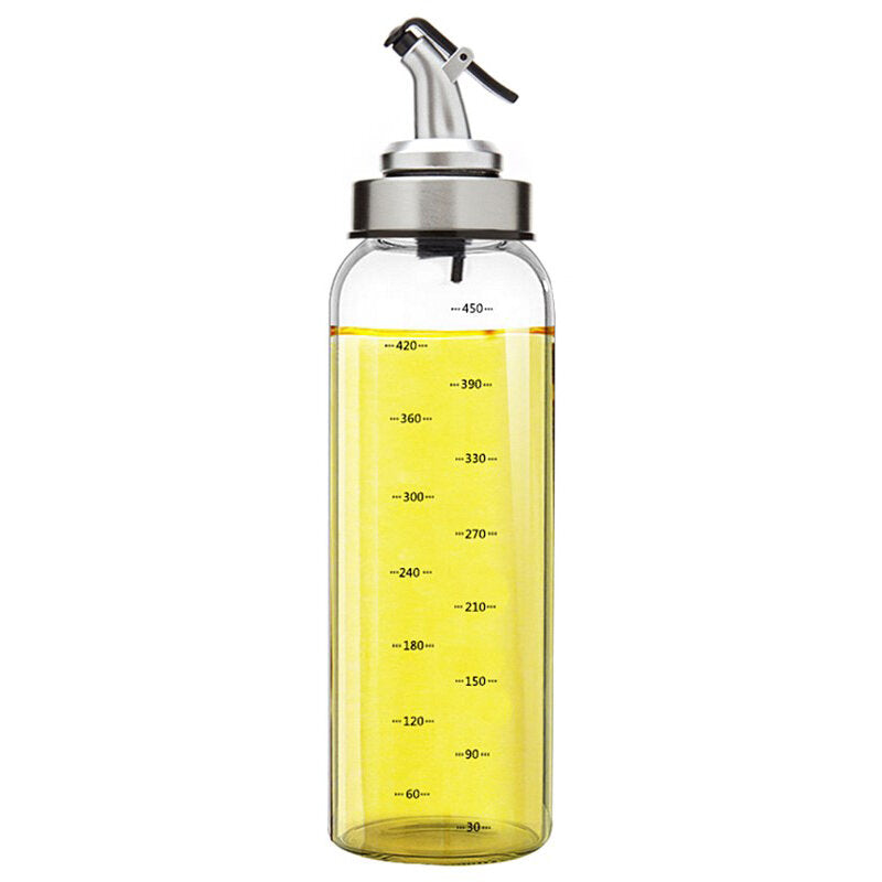 High borosilicate glass push-type oil bottle 500ml high temperature resistant sealed leak-proof oil bottle oil tank seasoning bottle soy sauce bottle sesame oil bottle seasoning container