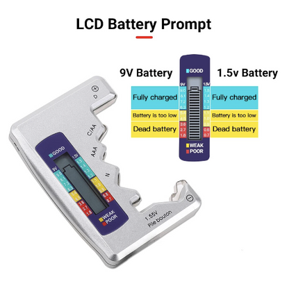 LCD显示测试仪电池数显测量仪无需供电电池电压检测其他探测仪