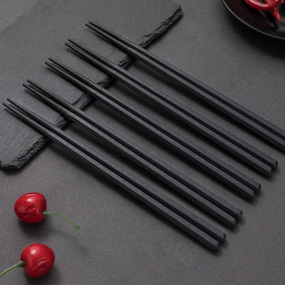 10 pairs of Japanese hexagonal chopsticks for home use, hotel chopsticks, sushi cooking, pointed chopsticks, non-slip restaurant chopsticks, chopstick holder