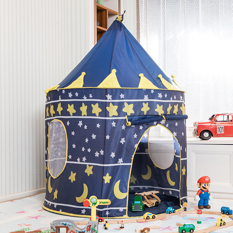 Indoor tent castle tent yurt folding tent breathable tent anti-mosquito shade foldable circus secret base camping picnic outdoor children's tent playhouse princess girl yurt toy castle kindergarten baby folding indoor and outdoor tent tent