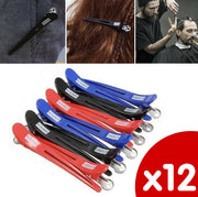 【12 PCS】 Hair Clips, Duckbill Clips, Positioning and Sectioning Hair Clips, Plastic Clips, Hairdressing Tools, Professional Non-Crease Clips, Alligator Clips, Hairdressing One-Word Duckbill Clips, Long-Mouth Bang Clips, Hairpins, Hair Ties