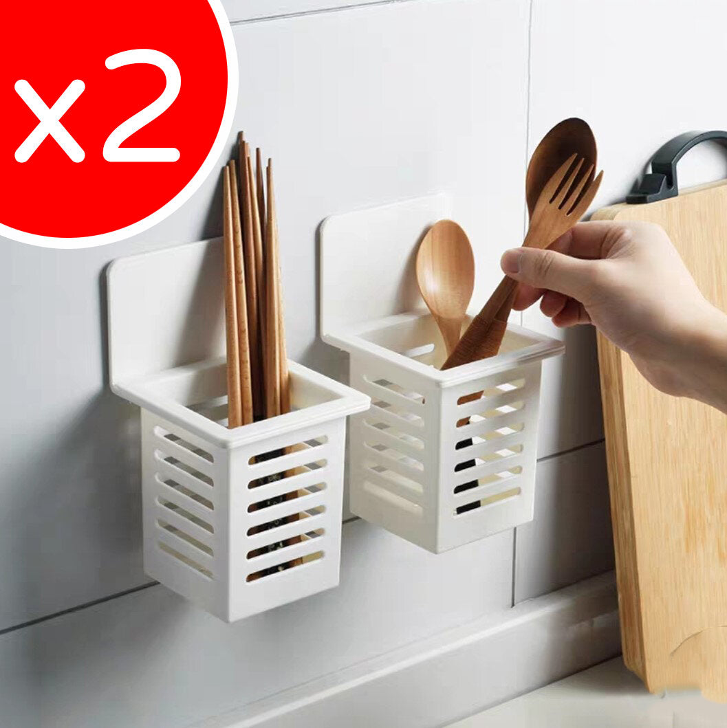 2 simple kitchen multi-functional wall-mounted chopstick cages for home use without punching spoons chopstick holder storage box storage rack chopstick chopstick holder