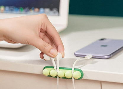 (2 pcs) Desktop Cable Clips/Cable Holders Silicone Cable Organizer Self-Adhesive Cable Winders Data Cable Winders