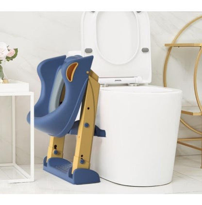 Kids Learning Toilet Board Potty Training Toilet with Step Stool, Potty Training Toilet for Boys Girls Toddlers - With Non-Slip Pad Ladder, Comfortable Padded Safety Toilet for Learning to Potty