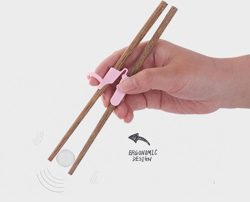 Children's corrective device for holding chopsticks when eating, corrective training for holding chopsticks, toddler finger cots, non-slip, children's learning and practicing chopsticks, chicken wing wood pink chopsticks, chopstick holder