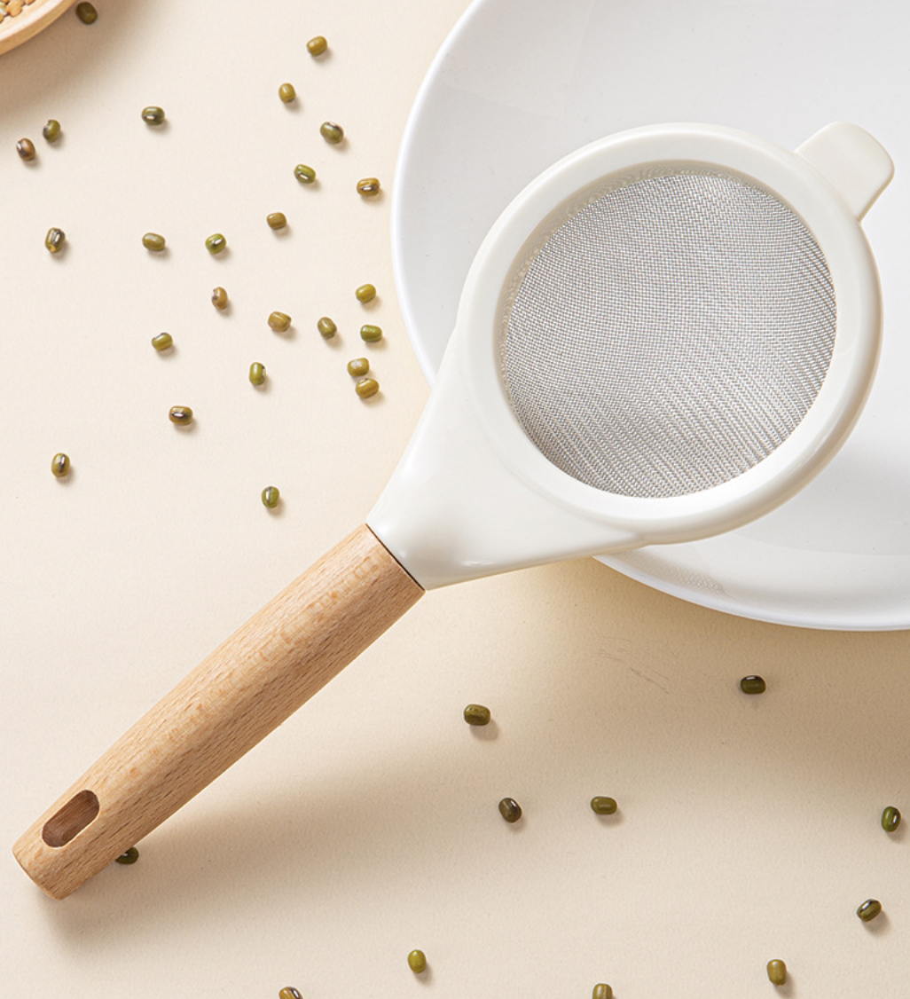 Stainless steel flour sieve kitchen household baking fine mesh sugar powder sieve juice soy milk residue filter batch flour sieve